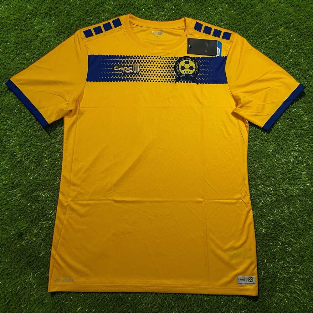 Barbados National Team Home Soccer Jersey‎ Men's Medium NWT Capelli Sport Gold